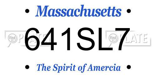 641SL7 Massachusetts License Plate