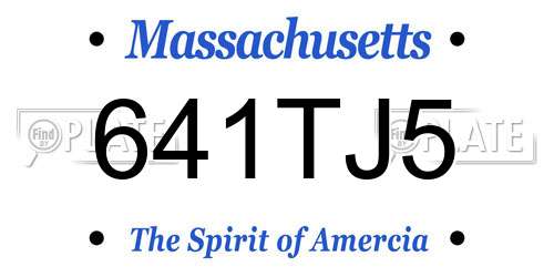641TJ5 Massachusetts License Plate