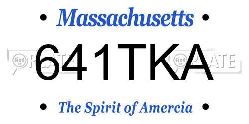 641TKA Massachusetts License Plate