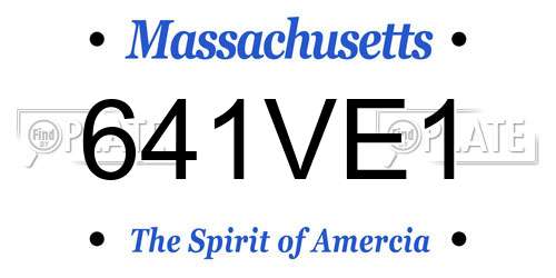 641VE1 Massachusetts License Plate