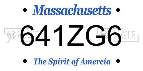 641ZG6 Massachusetts License Plate