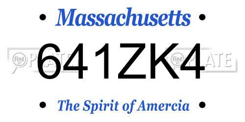 641ZK4 Massachusetts License Plate