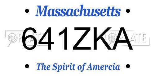 641ZKA Massachusetts License Plate