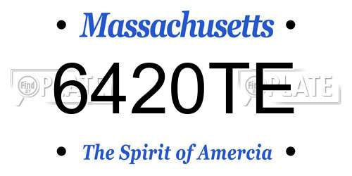 6420TE Massachusetts License Plate
