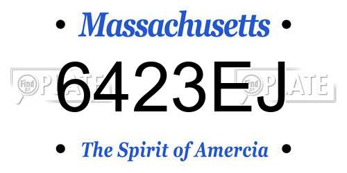 6423EJ Massachusetts License Plate