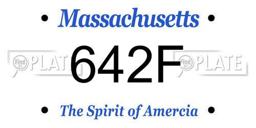 642F Massachusetts License Plate