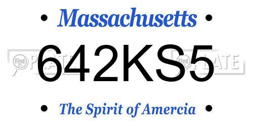 642KS5 Massachusetts License Plate