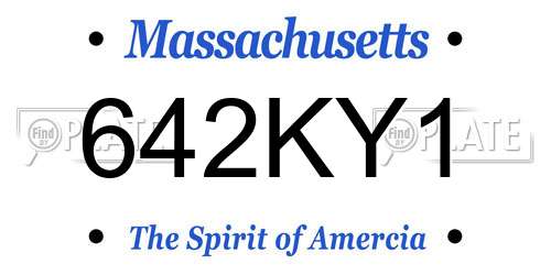 642KY1 Massachusetts License Plate