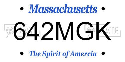 642MGK Massachusetts License Plate