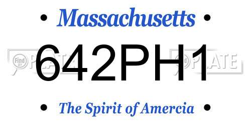 642PH1 Massachusetts License Plate