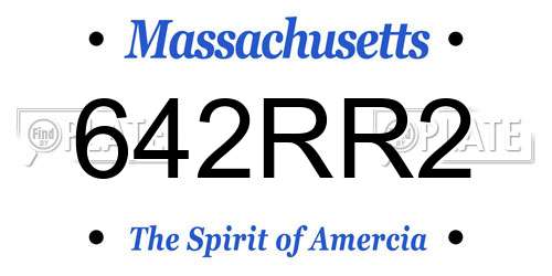 642RR2 Massachusetts License Plate