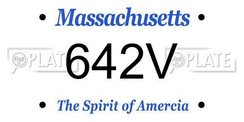 642V Massachusetts License Plate