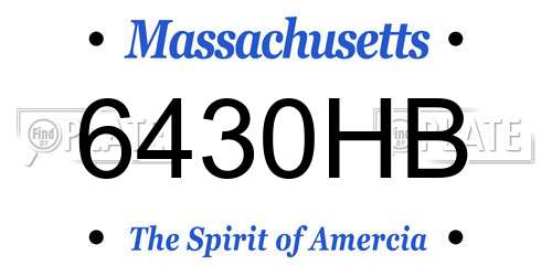 6430HB Massachusetts License Plate