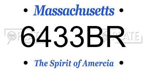6433BR Massachusetts License Plate