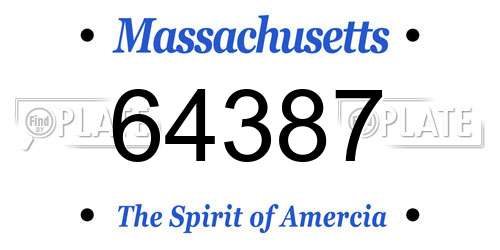 64387 Massachusetts License Plate