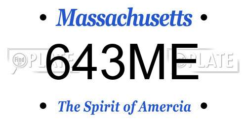 643ME Massachusetts License Plate
