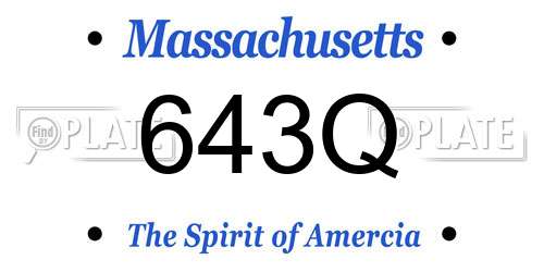 643Q Massachusetts License Plate