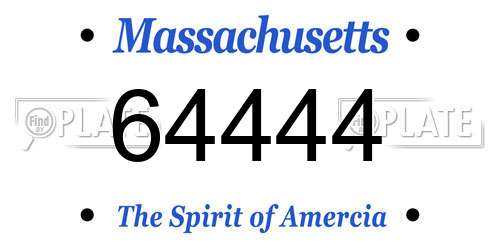 64444 Massachusetts License Plate