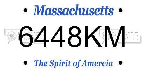 6448KM Massachusetts License Plate