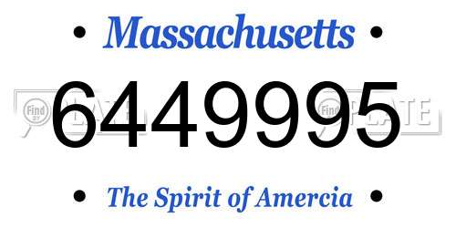 6449995 Massachusetts License Plate