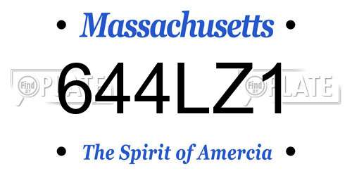 644LZ1 Massachusetts License Plate