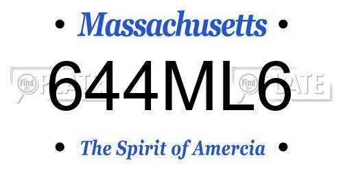 644ML6 Massachusetts License Plate