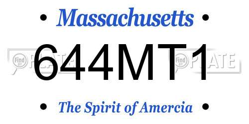 644MT1 Massachusetts License Plate