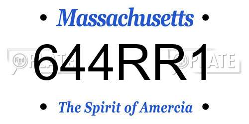 644RR1 Massachusetts License Plate