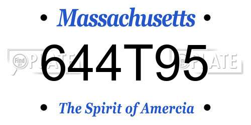 644T95 Massachusetts License Plate