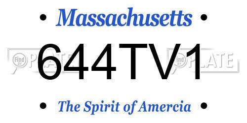 644TV1 Massachusetts License Plate