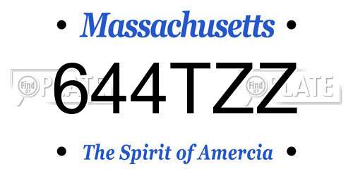 644TZZ Massachusetts License Plate