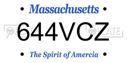 644VCZ Massachusetts License Plate