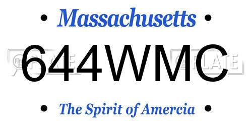 644WMC Massachusetts License Plate