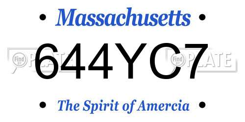 644YC7 Massachusetts License Plate