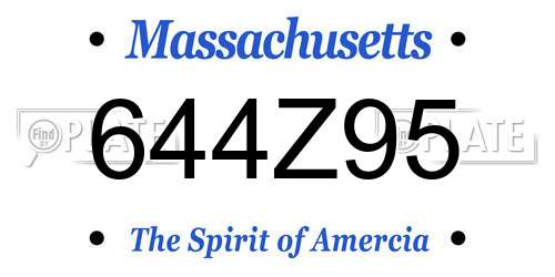 644Z95 Massachusetts License Plate