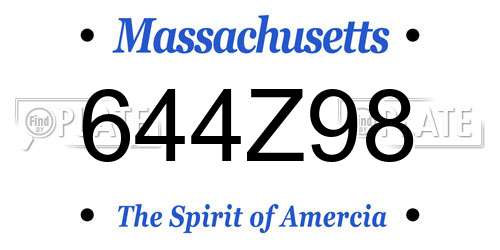 644Z98 Massachusetts License Plate