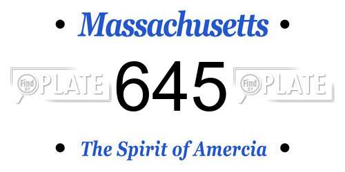 645 Massachusetts License Plate