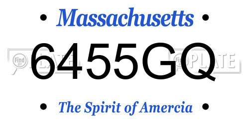 6455GQ Massachusetts License Plate