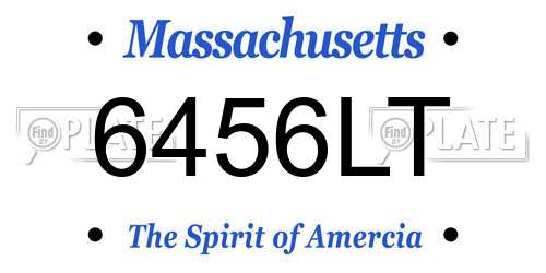 6456LT Massachusetts License Plate