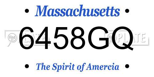 6458GQ Massachusetts License Plate