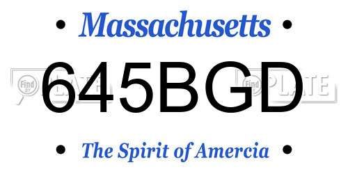645BGD Massachusetts License Plate