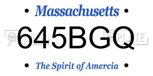 645BGQ Massachusetts License Plate