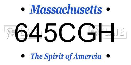 645CGH Massachusetts License Plate