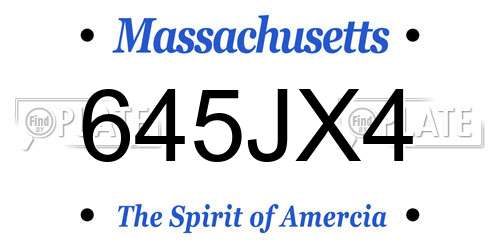 645JX4 Massachusetts License Plate
