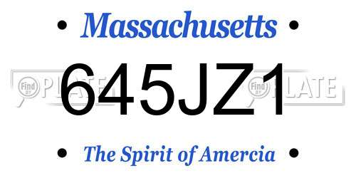 645JZ1 Massachusetts License Plate
