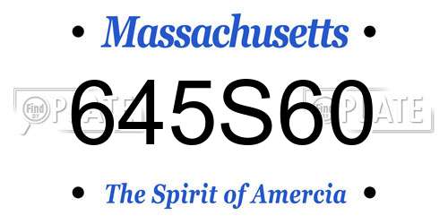 645S60 Massachusetts License Plate