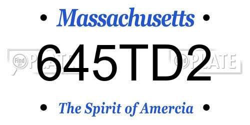 645TD2 Massachusetts License Plate