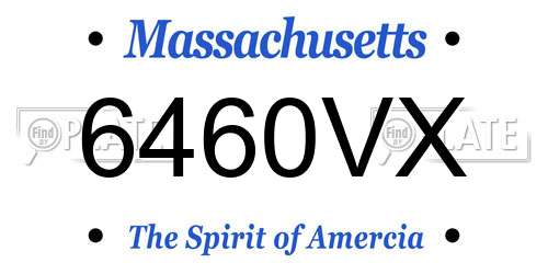 6460VX Massachusetts License Plate