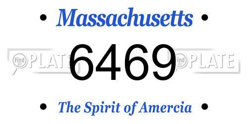 6469 Massachusetts License Plate