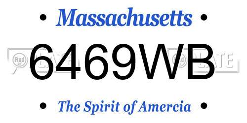 6469WB Massachusetts License Plate